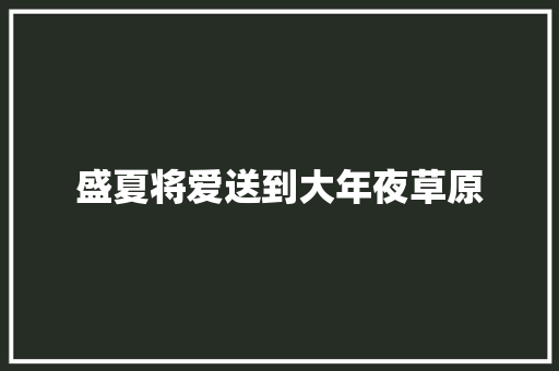 盛夏将爱送到大年夜草原