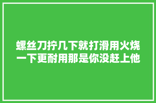螺丝刀拧几下就打滑用火烧一下更耐用那是你没赶上他