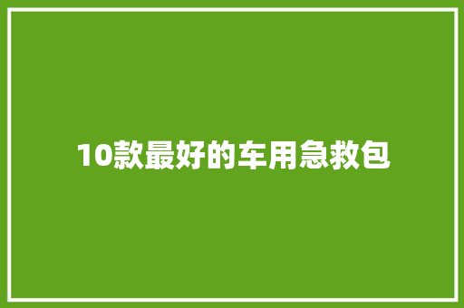10款最好的车用急救包