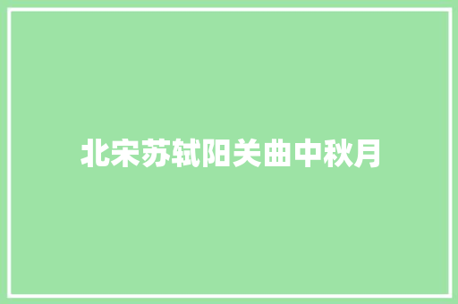 北宋苏轼阳关曲中秋月