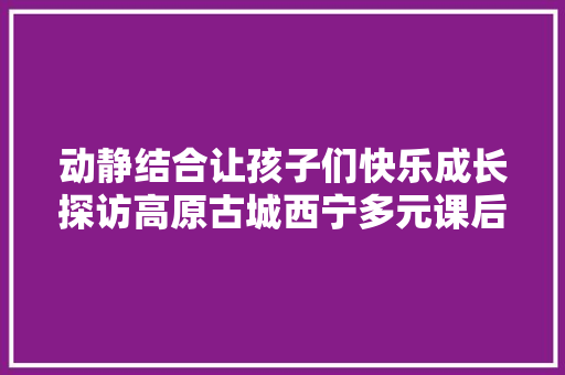 动静结合让孩子们快乐成长探访高原古城西宁多元课后做事