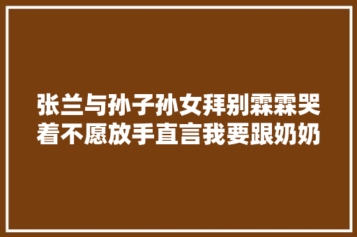 张兰与孙子孙女拜别霖霖哭着不愿放手直言我要跟奶奶一路走