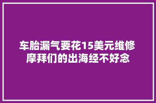 车胎漏气要花15美元维修 摩拜们的出海经不好念 汽车知识
