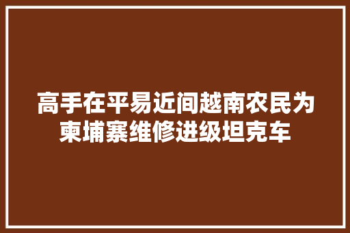 高手在平易近间越南农民为柬埔寨维修进级坦克车