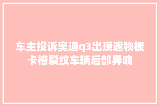 车主投诉奥迪q3出现遮物板卡槽裂纹车辆后部异响