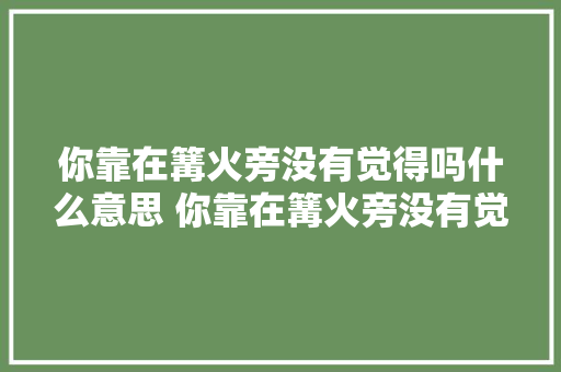 你靠在篝火旁没有觉得吗什么意思 你靠在篝火旁没有觉得吗剖明句子