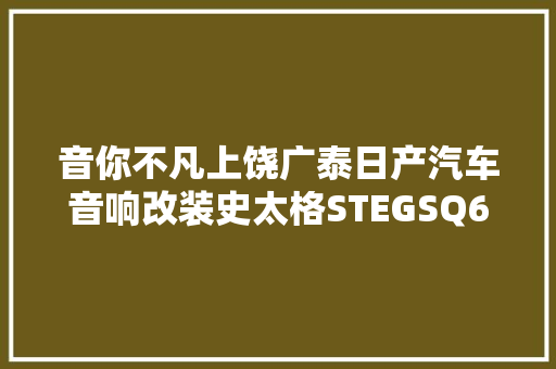 音你不凡上饶广泰日产汽车音响改装史太格STEGSQ650