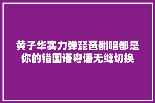 黄子华实力弹琵琶翻唱都是你的错国语粤语无缝切换