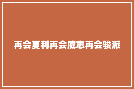 再会夏利再会威志再会骏派