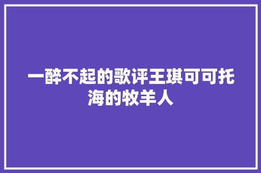 一醉不起的歌评王琪可可托海的牧羊人