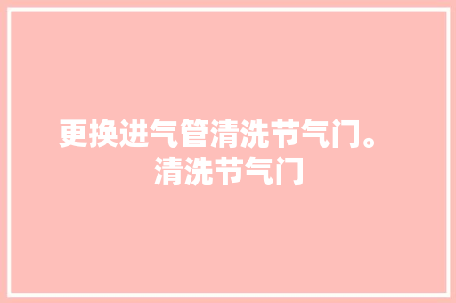 更换进气管清洗节气门。 清洗节气门