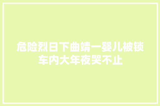危险烈日下曲靖一婴儿被锁车内大年夜哭不止