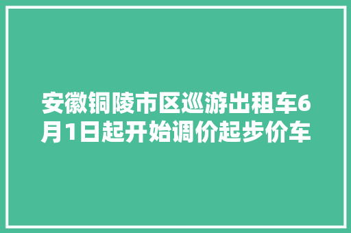 安徽铜陵市区巡游出租车6月1日起开始调价起步价车公里租价等时费都涨了