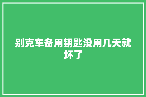 别克车备用钥匙没用几天就坏了