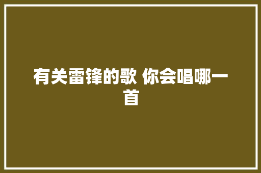 有关雷锋的歌 你会唱哪一首