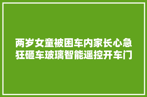 两岁女童被困车内家长心急狂砸车玻璃智能遥控开车门咋失落灵了