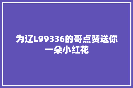 为辽L99336的哥点赞送你一朵小红花