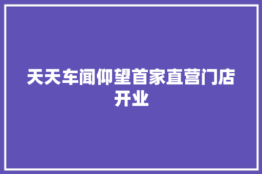 天天车闻仰望首家直营门店开业