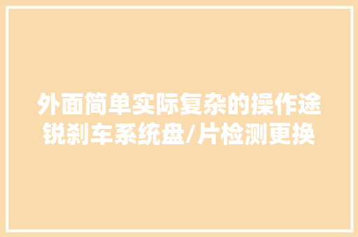 外面简单实际复杂的操作途锐刹车系统盘/片检测更换