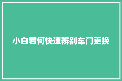 小白若何快速辨别车门更换
