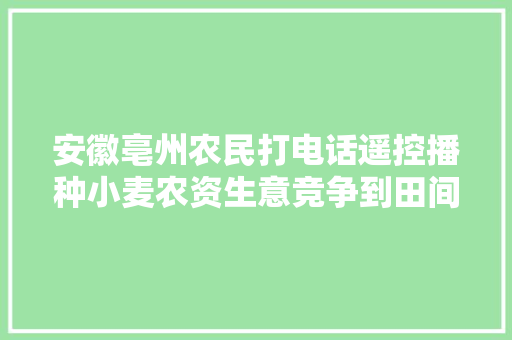安徽亳州农民打电话遥控播种小麦农资生意竞争到田间地头