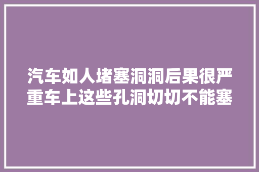 汽车如人堵塞洞洞后果很严重车上这些孔洞切切不能塞