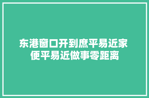 东港窗口开到庶平易近家 便平易近做事零距离