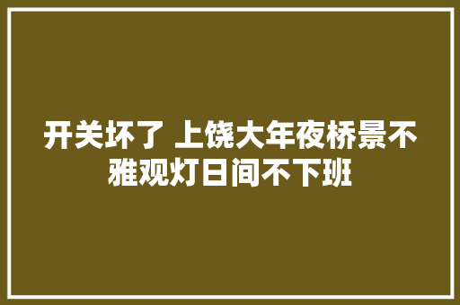 开关坏了 上饶大年夜桥景不雅观灯日间不下班