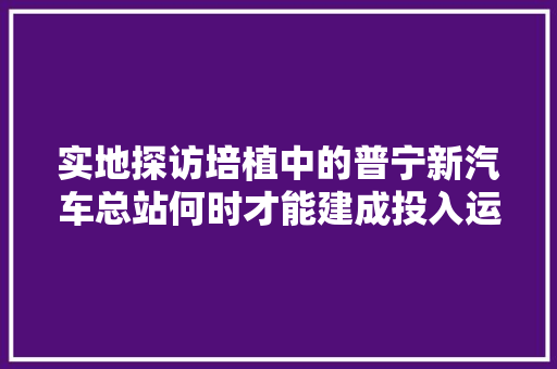 实地探访培植中的普宁新汽车总站何时才能建成投入运用