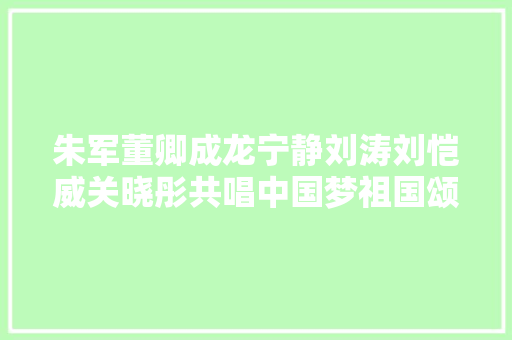 朱军董卿成龙宁静刘涛刘恺威关晓彤共唱中国梦祖国颂
