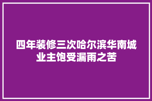 四年装修三次哈尔滨华南城业主饱受漏雨之苦