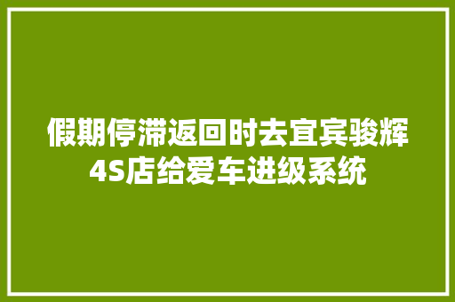 假期停滞返回时去宜宾骏辉4S店给爱车进级系统