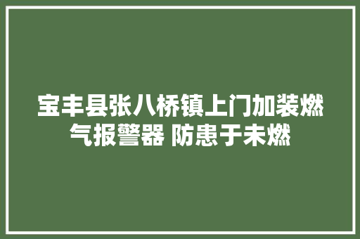 宝丰县张八桥镇上门加装燃气报警器 防患于未燃