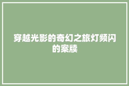穿越光影的奇幻之旅灯频闪的案牍