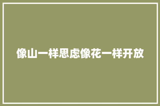 像山一样思虑像花一样开放