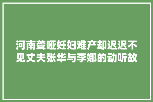 河南聋哑妊妇难产却迟迟不见丈夫张华与李娜的动听故事