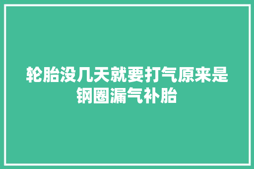 轮胎没几天就要打气原来是钢圈漏气补胎