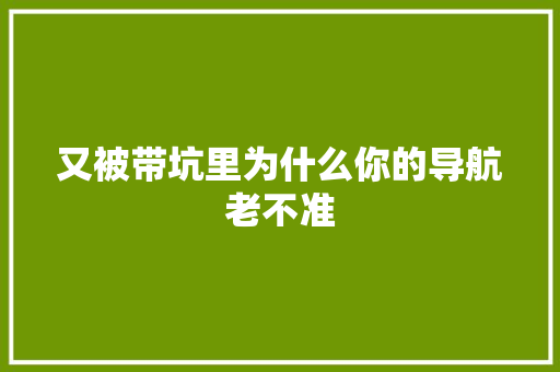 又被带坑里为什么你的导航老不准