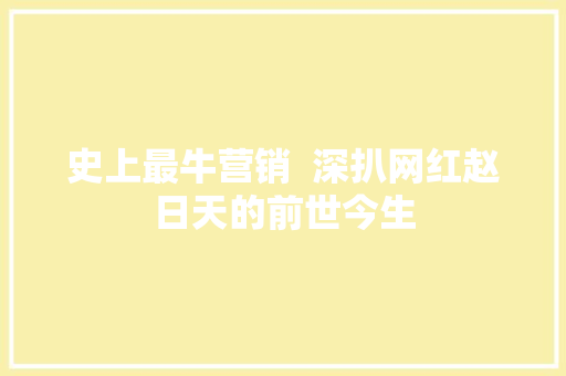 史上最牛营销  深扒网红赵日天的前世今生