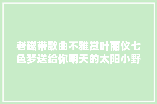 老磁带歌曲不雅赏叶丽仪七色梦送给你明天的太阳小野猫
