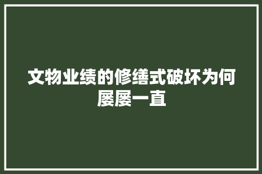 文物业绩的修缮式破坏为何屡屡一直