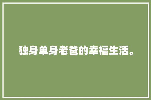 独身单身老爸的幸福生活。