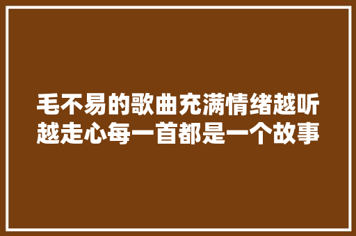毛不易的歌曲充满情绪越听越走心每一首都是一个故事