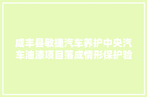 咸丰县敏捷汽车养护中央汽车油漆项目落成情形保护验收意见