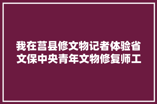 我在莒县修文物记者体验省文保中央青年文物修复师工作日常