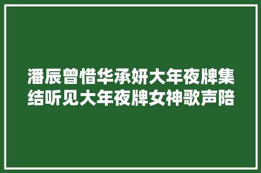 潘辰曾惜华承妍大年夜牌集结听见大年夜牌女神歌声陪你过双旦