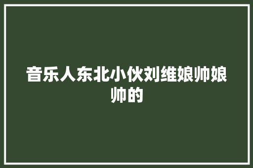 音乐人东北小伙刘维娘帅娘帅的