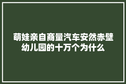 萌娃亲自商量汽车安然赤壁幼儿园的十万个为什么