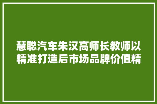 慧聪汽车朱汉高师长教师以精准打造后市场品牌价值精彩致辞