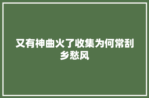又有神曲火了收集为何常刮乡愁风